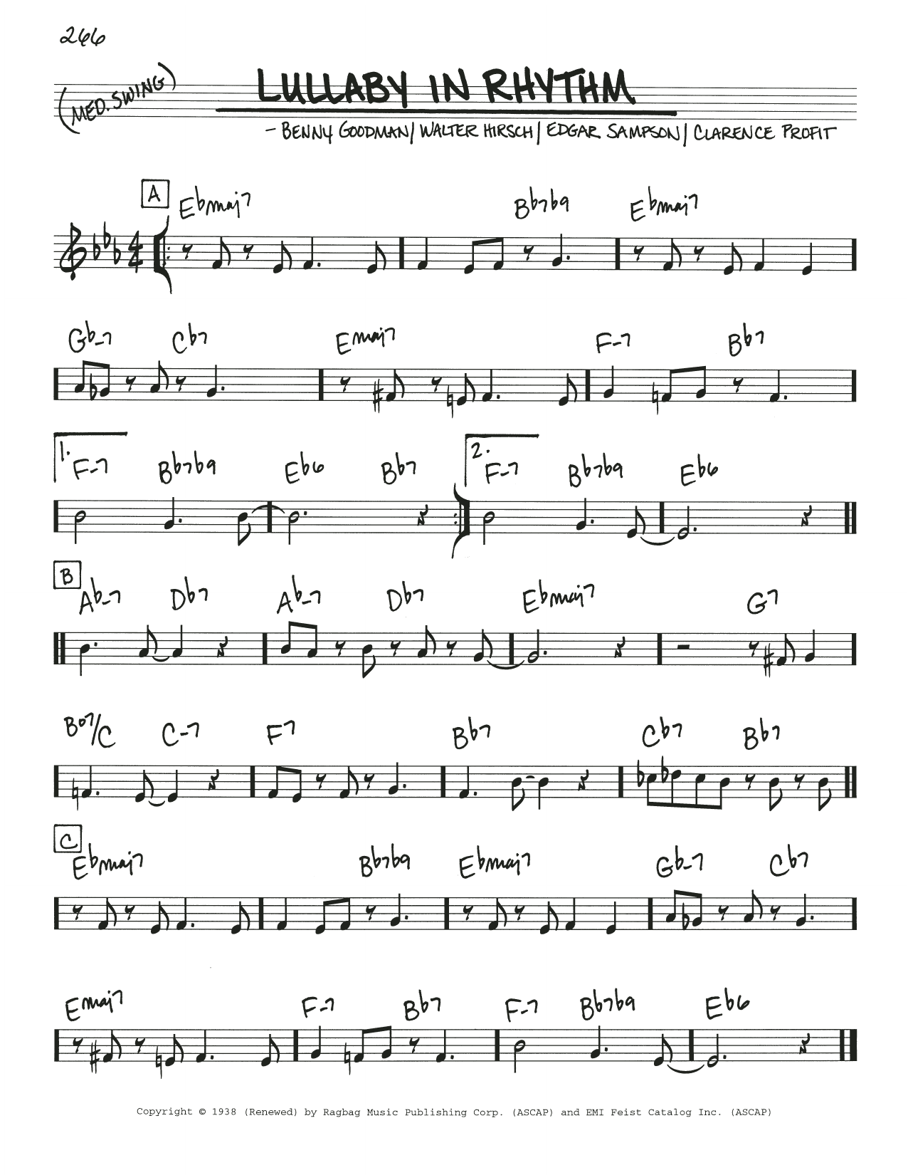 Benny Goodman Lullaby In Rhythm Sheet Music Notes & Chords for Real Book – Melody & Chords - Download or Print PDF
