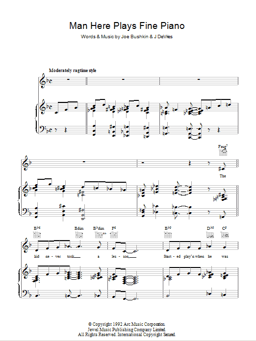 Benny Goodman Man Here Plays Fine Piano Sheet Music Notes & Chords for Piano, Vocal & Guitar (Right-Hand Melody) - Download or Print PDF