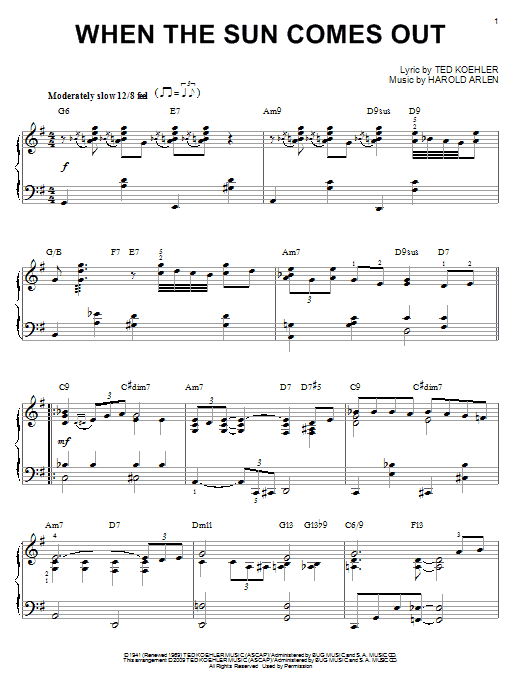 Benny Goodman When The Sun Comes Out (arr. Brent Edstrom) Sheet Music Notes & Chords for Piano - Download or Print PDF