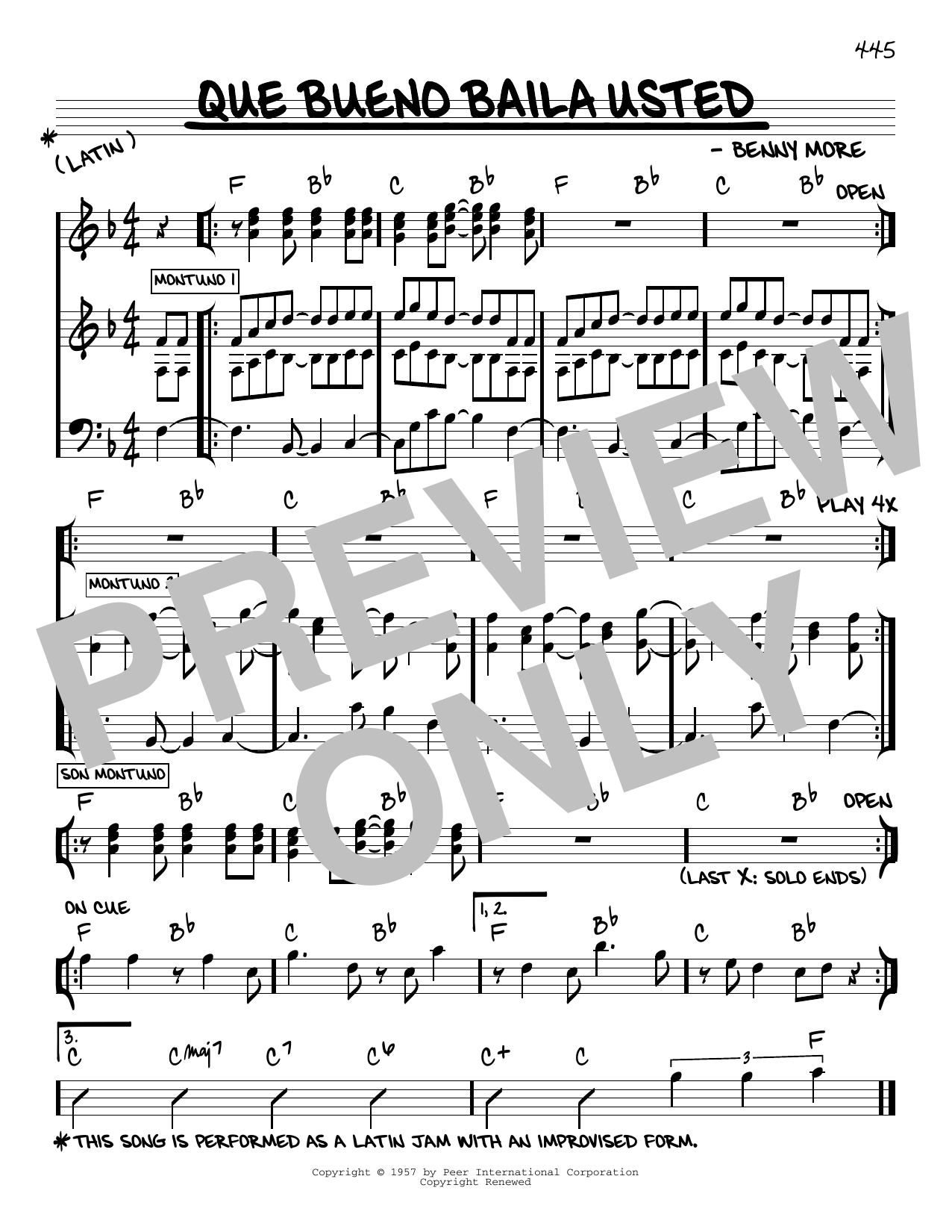 Benny More Que Bueno Baila Usted Sheet Music Notes & Chords for Real Book – Melody & Chords - Download or Print PDF