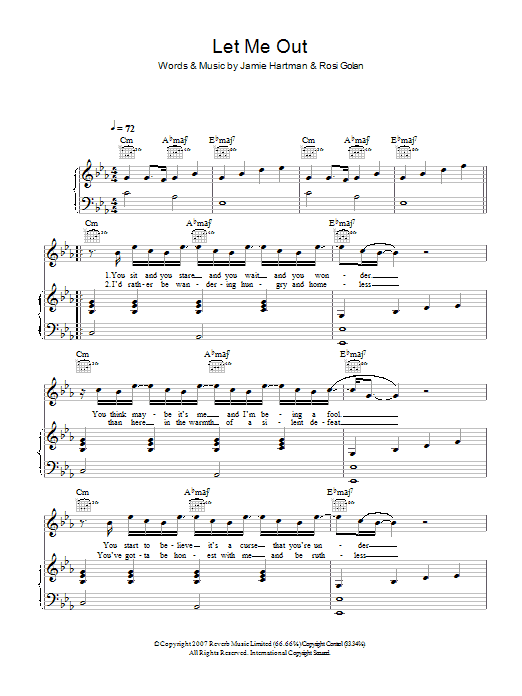 Ben's Brother Let Me Out Sheet Music Notes & Chords for Piano, Vocal & Guitar - Download or Print PDF