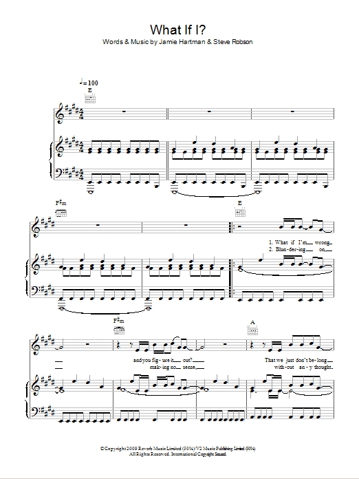 Ben's Brother What If I? Sheet Music Notes & Chords for Piano, Vocal & Guitar (Right-Hand Melody) - Download or Print PDF