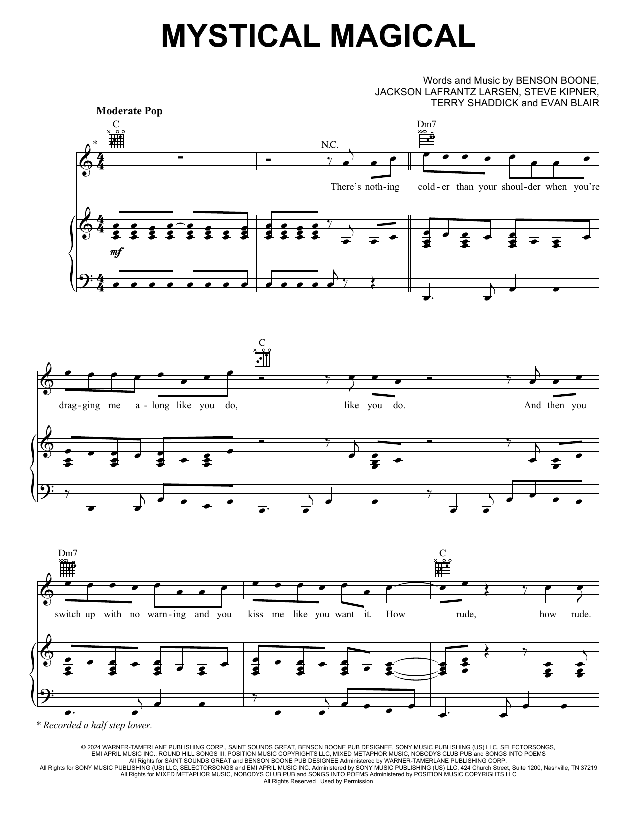 Benson Boone Mystical Magical Sheet Music Notes & Chords for Super Easy Piano - Download or Print PDF Benson Boone Mystical Magical Sheet Music Notes & Chords for Super Easy Piano - Download or Print PDF