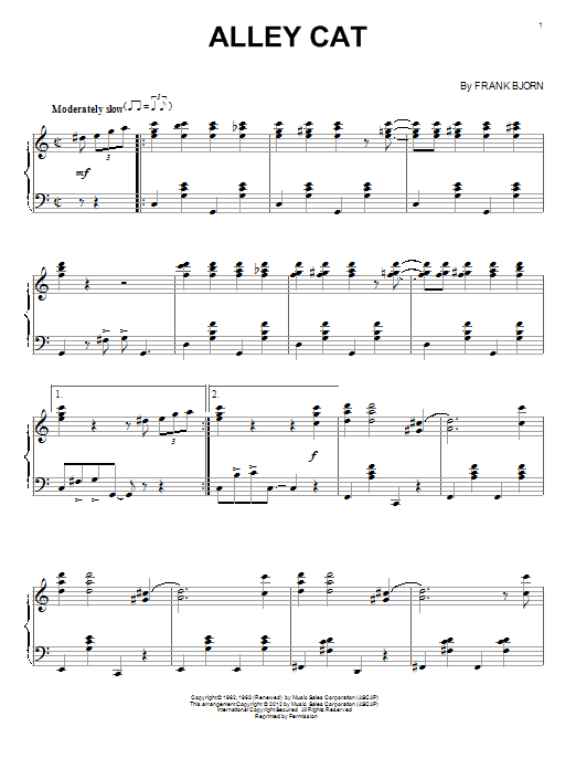 Bent Fabric Alley Cat Sheet Music Notes & Chords for Keyboard Transcription - Download or Print PDF