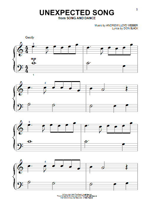 Unexpected Song (from Song & Dance) sheet music