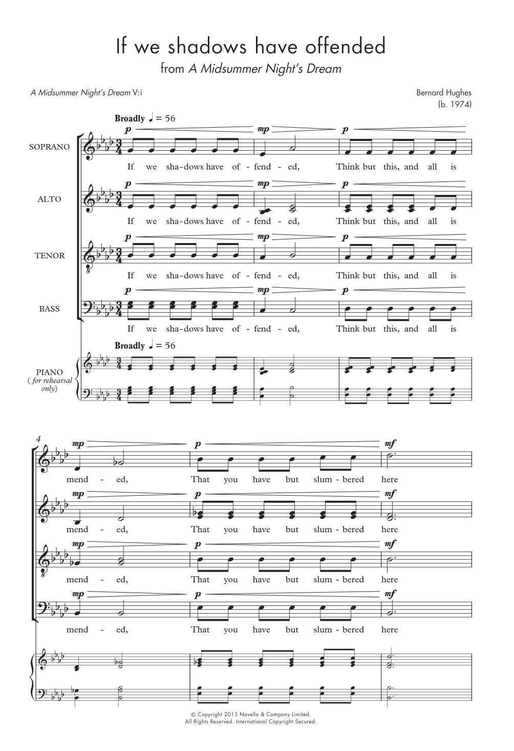 Bernard Hughes If We Shadows Have Offended Sheet Music Notes & Chords for Choir - Download or Print PDF