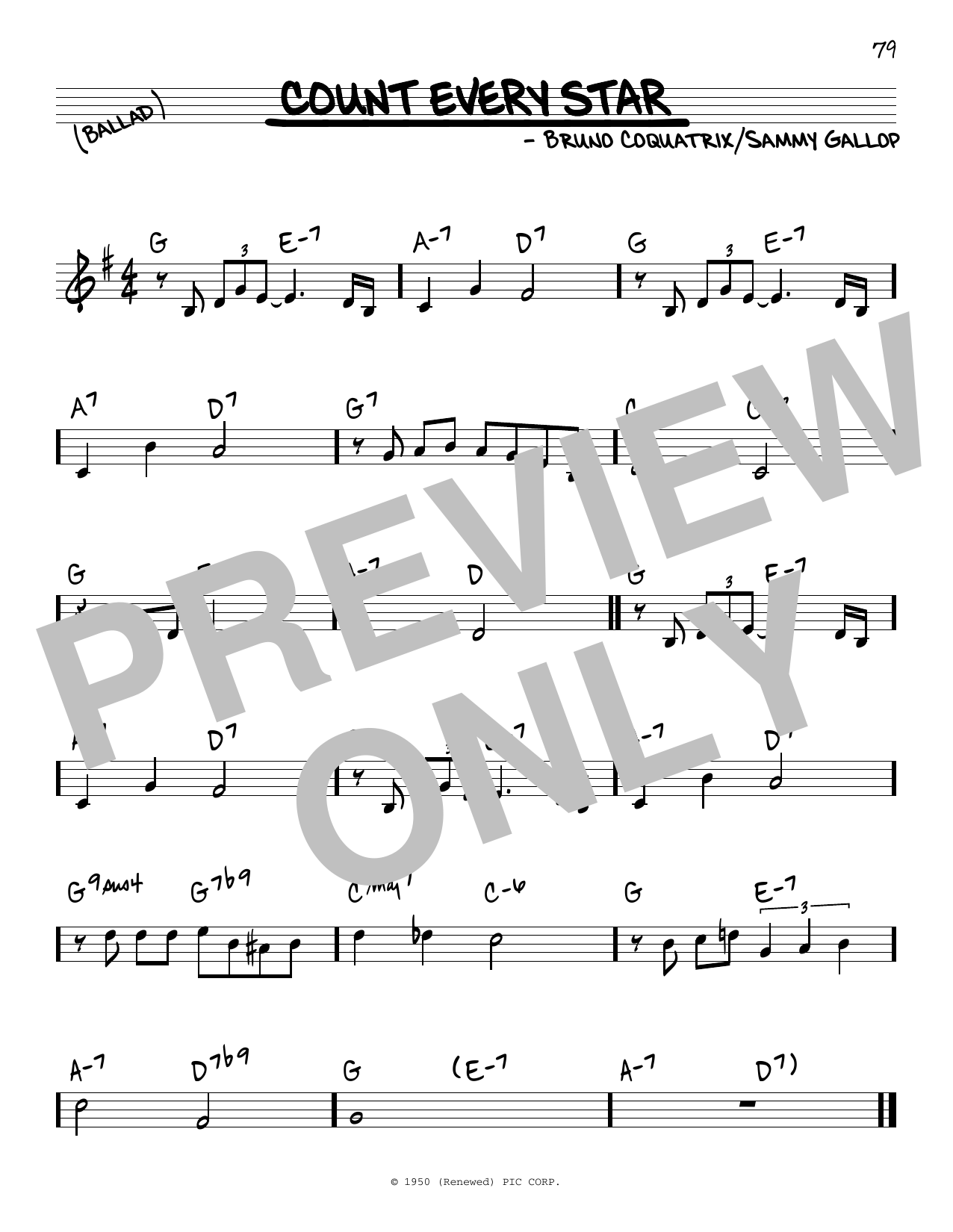 Bernard Michel Count Every Star Sheet Music Notes & Chords for Real Book – Melody & Chords - Download or Print PDF