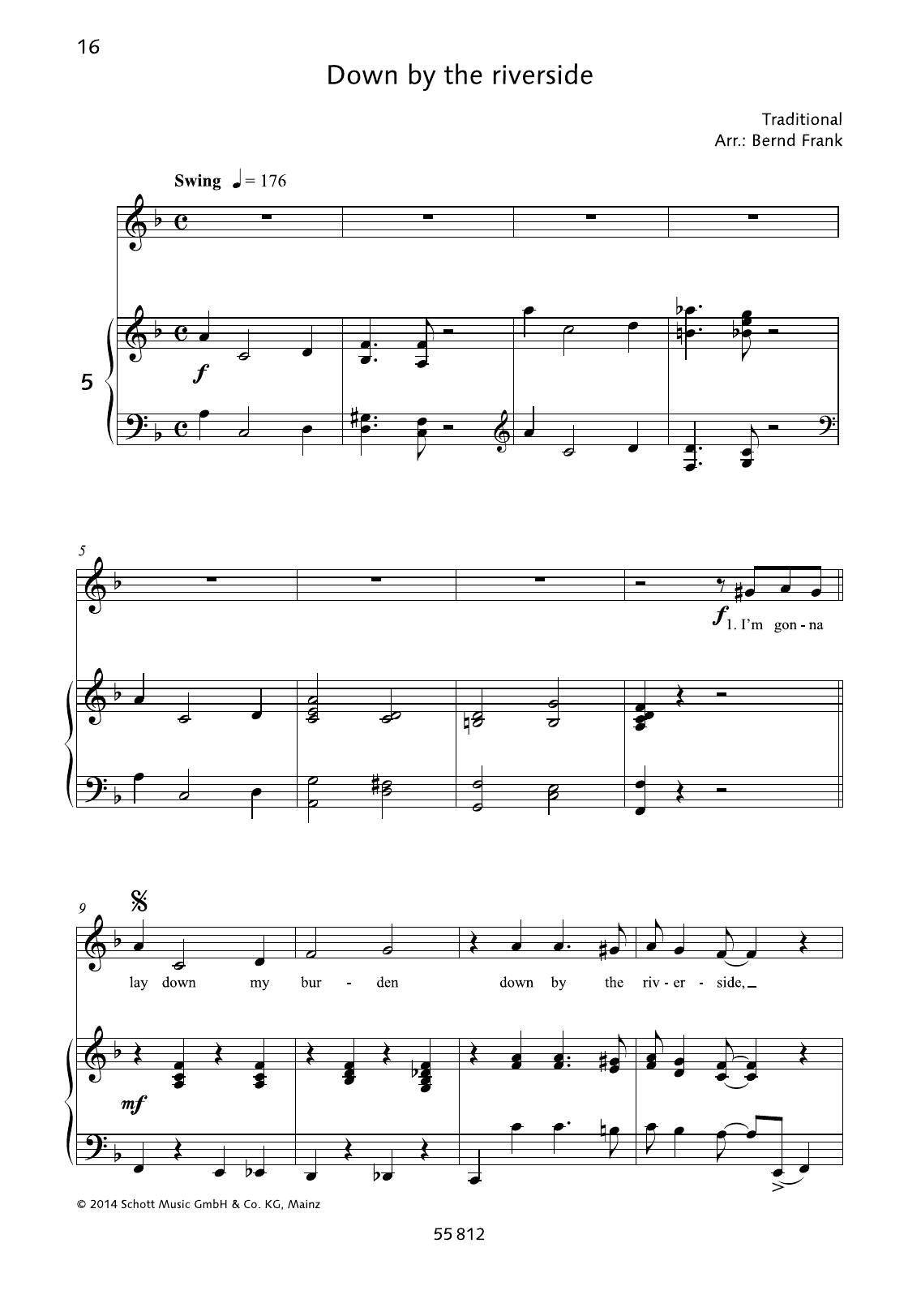 Bernd Frank Down by the Riverside Sheet Music Notes & Chords for Piano & Vocal - Download or Print PDF