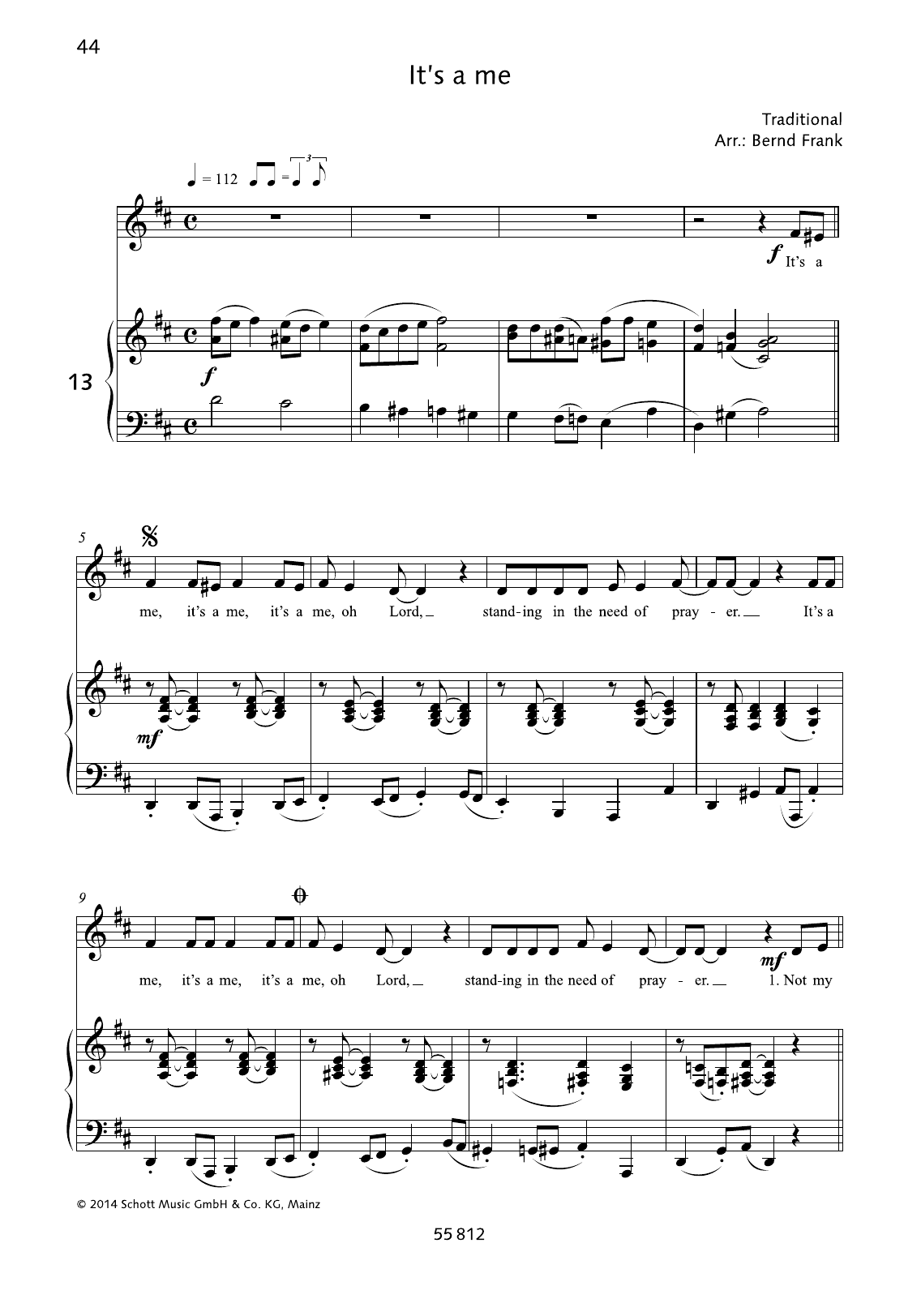Bernd Frank It's a me Sheet Music Notes & Chords for Piano & Vocal - Download or Print PDF