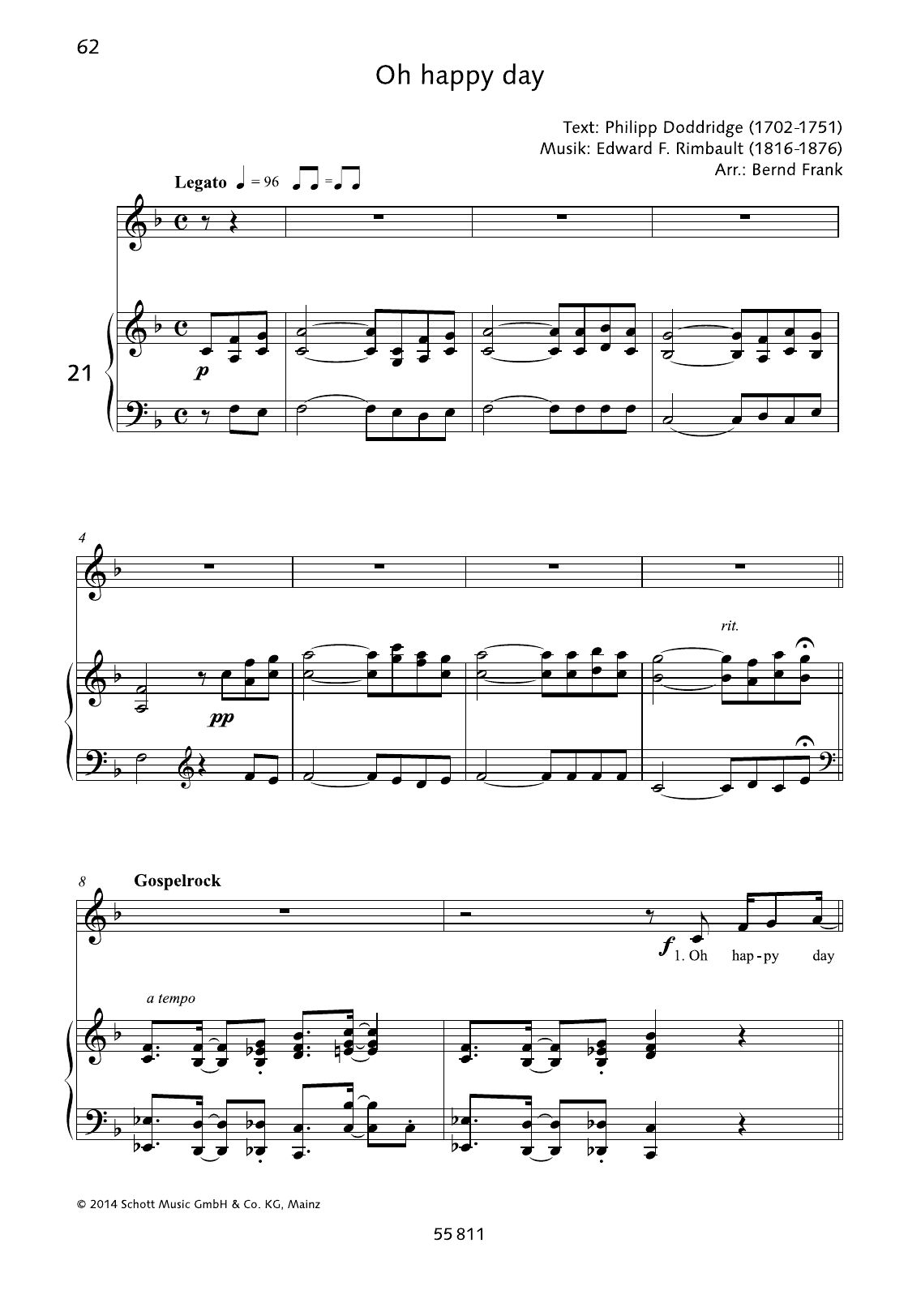 Bernd Frank Oh Happy Day Sheet Music Notes & Chords for Piano & Vocal - Download or Print PDF
