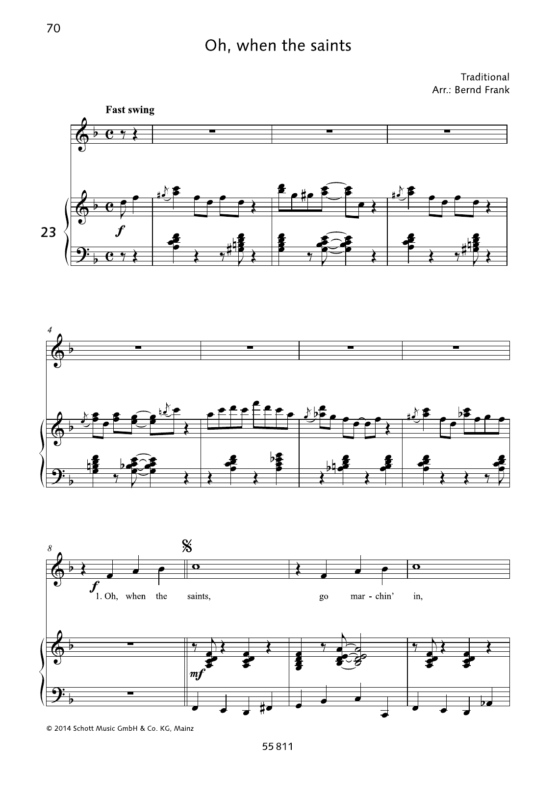 Bernd Frank Oh, when the saints Sheet Music Notes & Chords for Piano & Vocal - Download or Print PDF