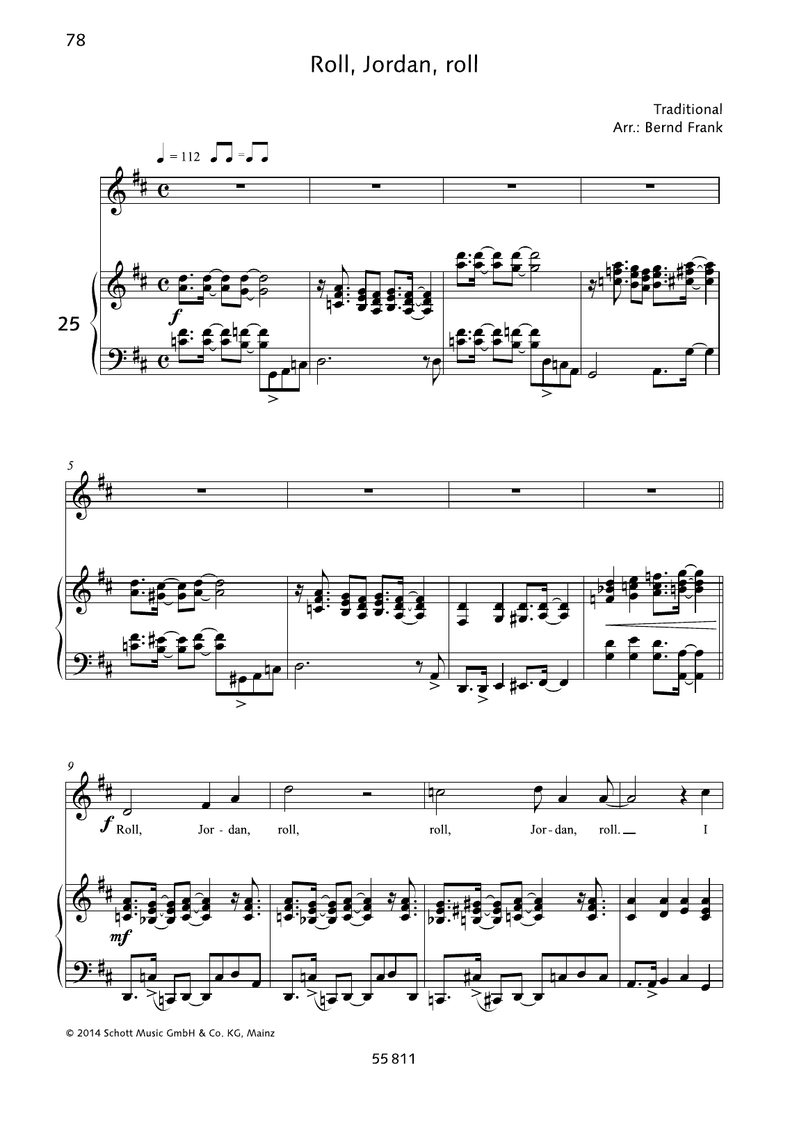 Bernd Frank Roll, Jordan, Roll Sheet Music Notes & Chords for Piano & Vocal - Download or Print PDF