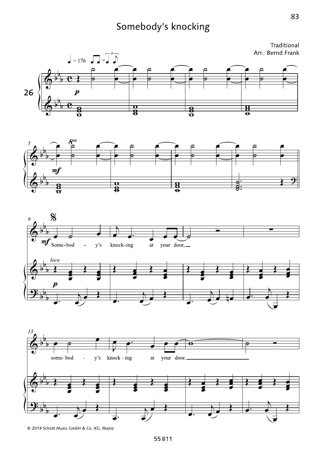 Bernd Frank Somebody's Knocking at Your Door Sheet Music Notes & Chords for Piano & Vocal - Download or Print PDF