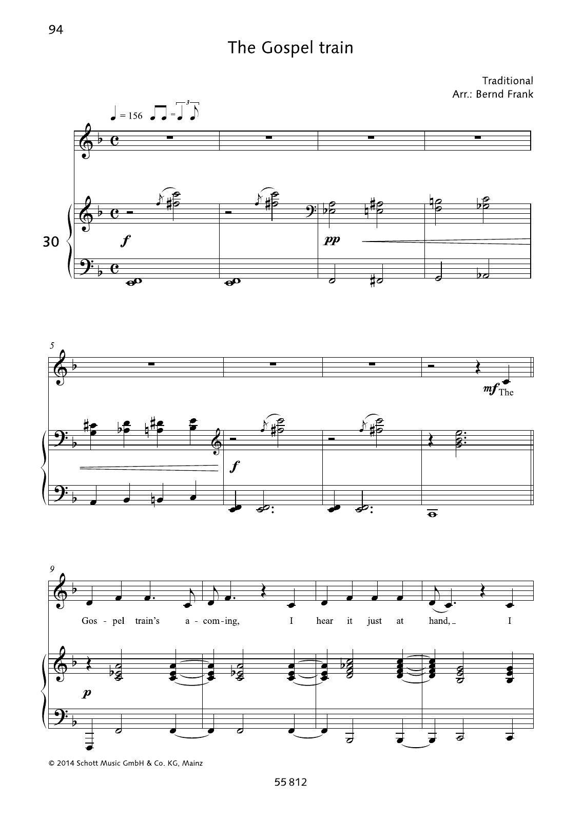 Bernd Frank The Gospel Train Sheet Music Notes & Chords for Piano & Vocal - Download or Print PDF