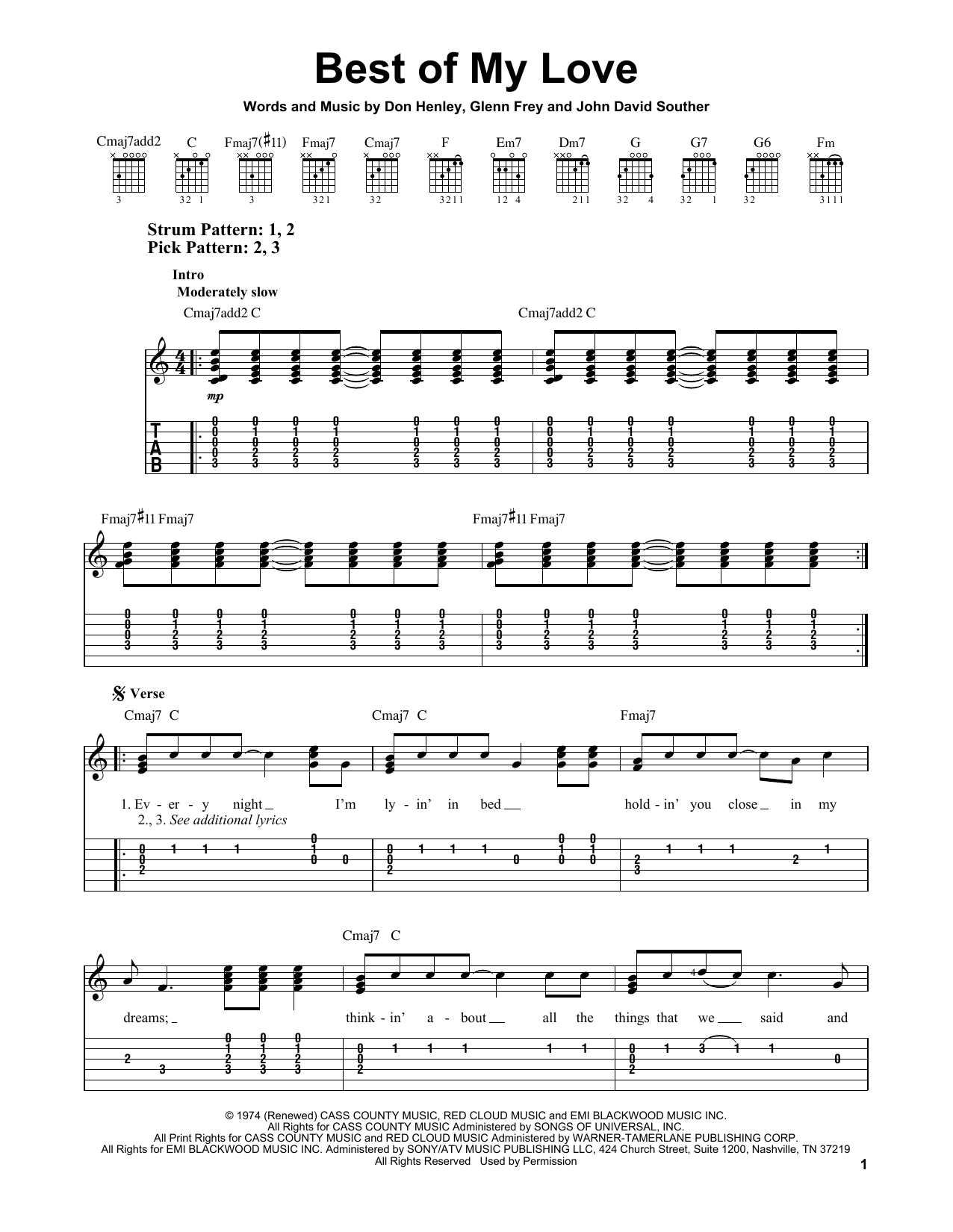 The Eagles Best Of My Love Sheet Music Download Pdf Score