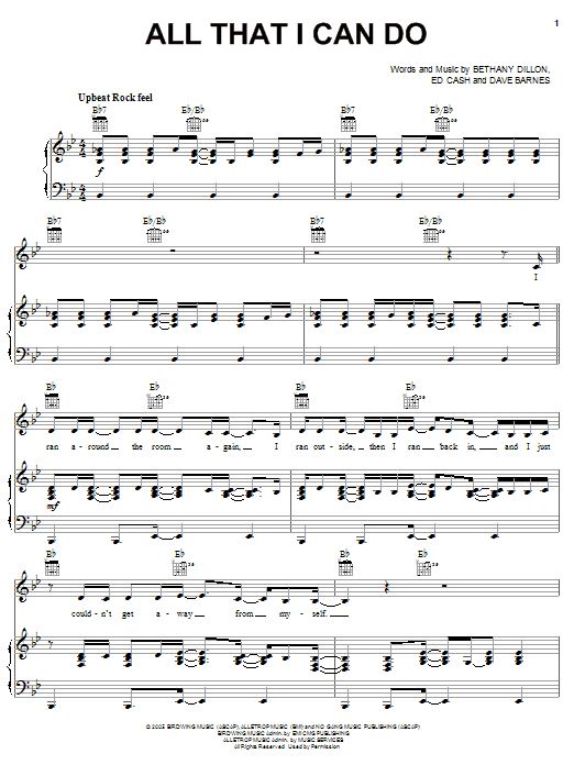Bethany Dillon All That I Can Do Sheet Music Notes & Chords for Piano, Vocal & Guitar (Right-Hand Melody) - Download or Print PDF