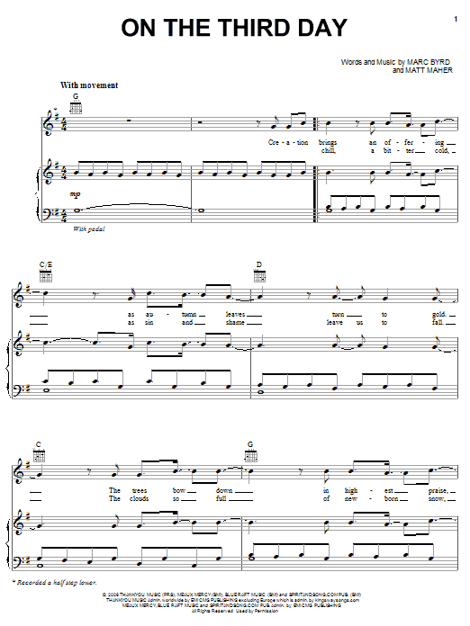 Bethany Dillon On The Third Day Sheet Music Notes & Chords for Easy Piano - Download or Print PDF