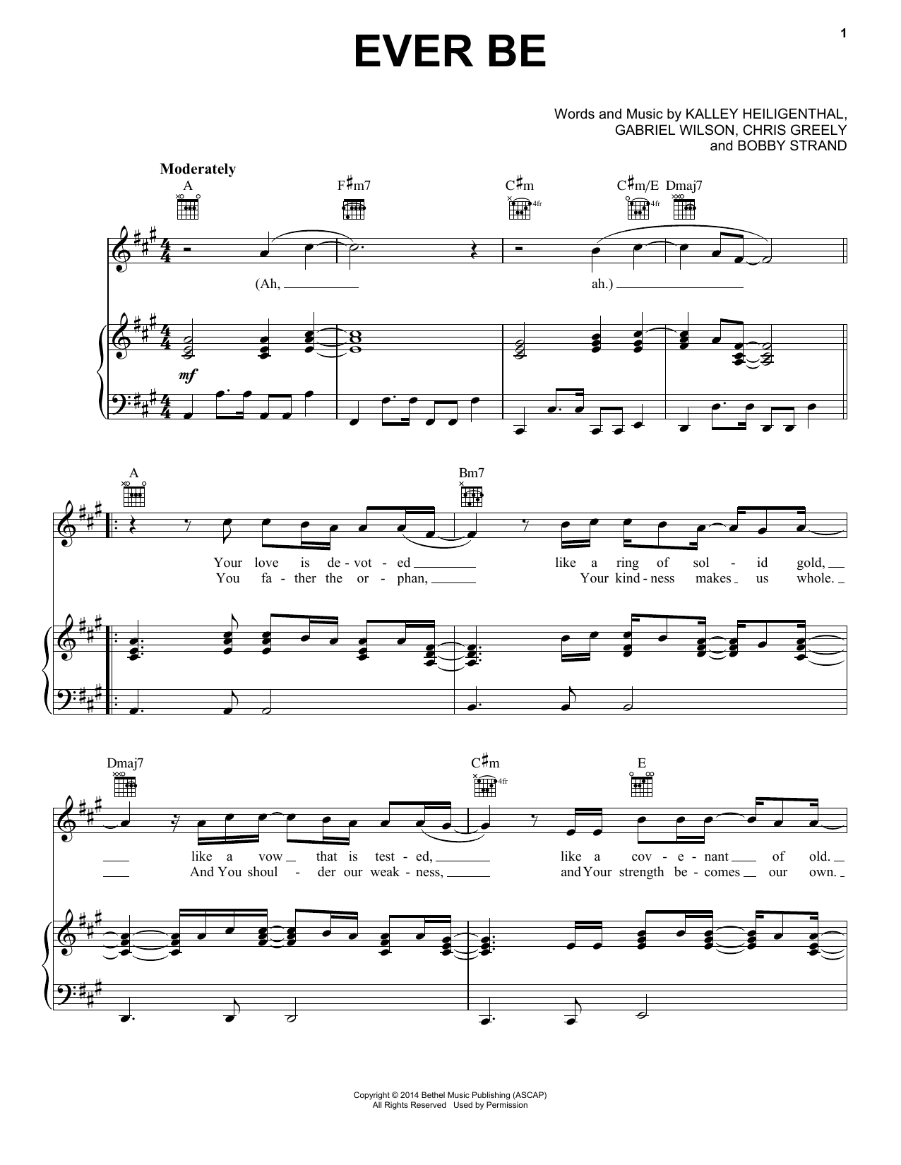 Bethel Music Ever Be Sheet Music Notes & Chords for Easy Piano - Download or Print PDF