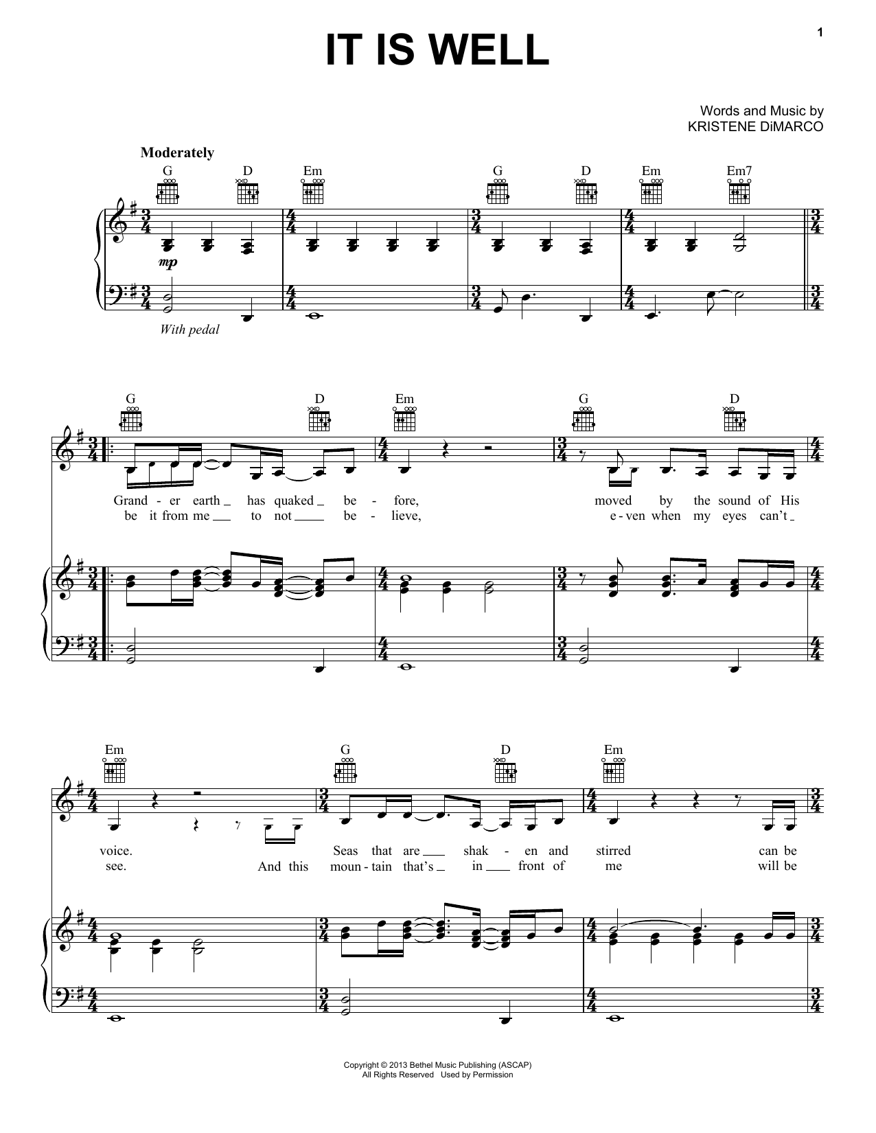 Bethel Music It Is Well Sheet Music Notes & Chords for Lead Sheet / Fake Book - Download or Print PDF