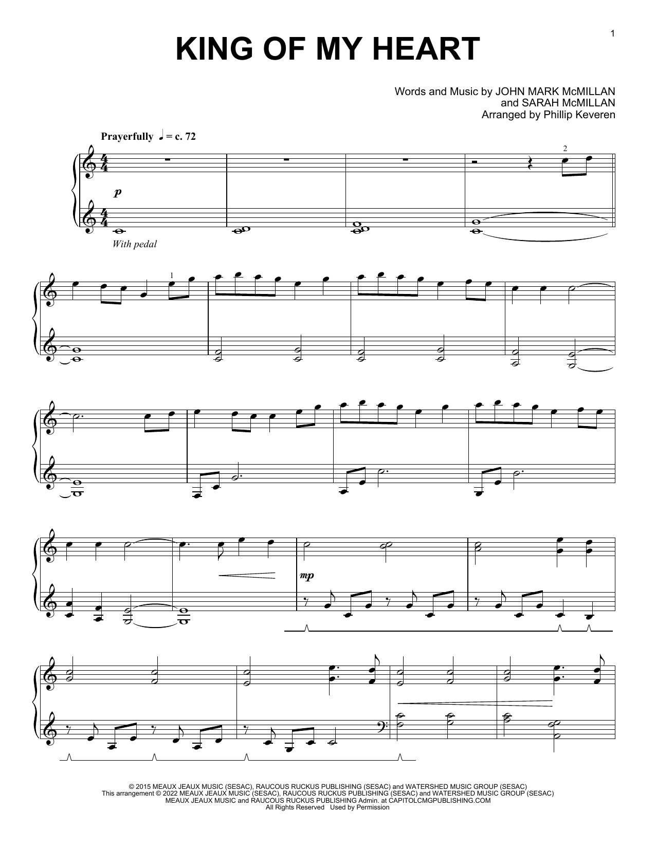 Bethel Music King Of My Heart (arr. Phillip Keveren) Sheet Music Notes & Chords for Piano Solo - Download or Print PDF