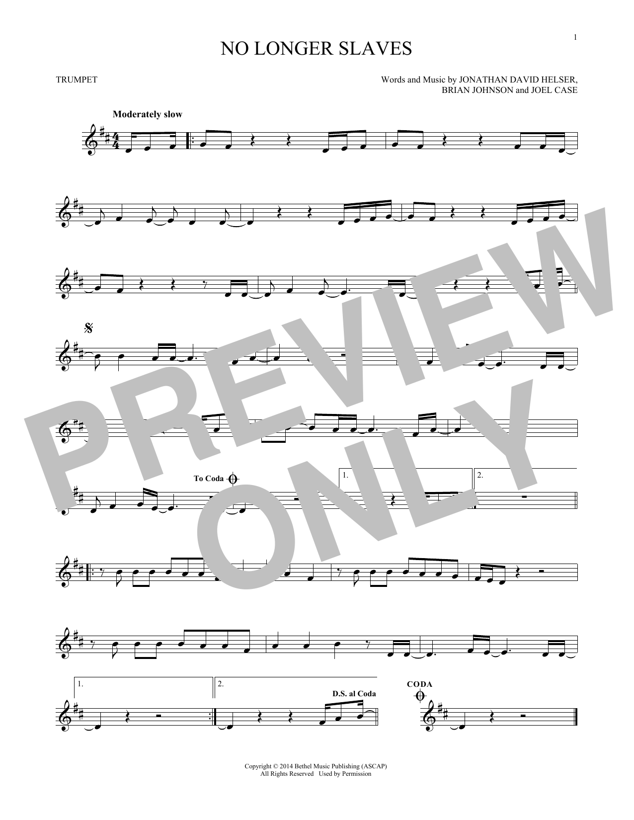 Bethel Music No Longer Slaves Sheet Music Notes & Chords for Alto Sax Solo - Download or Print PDF