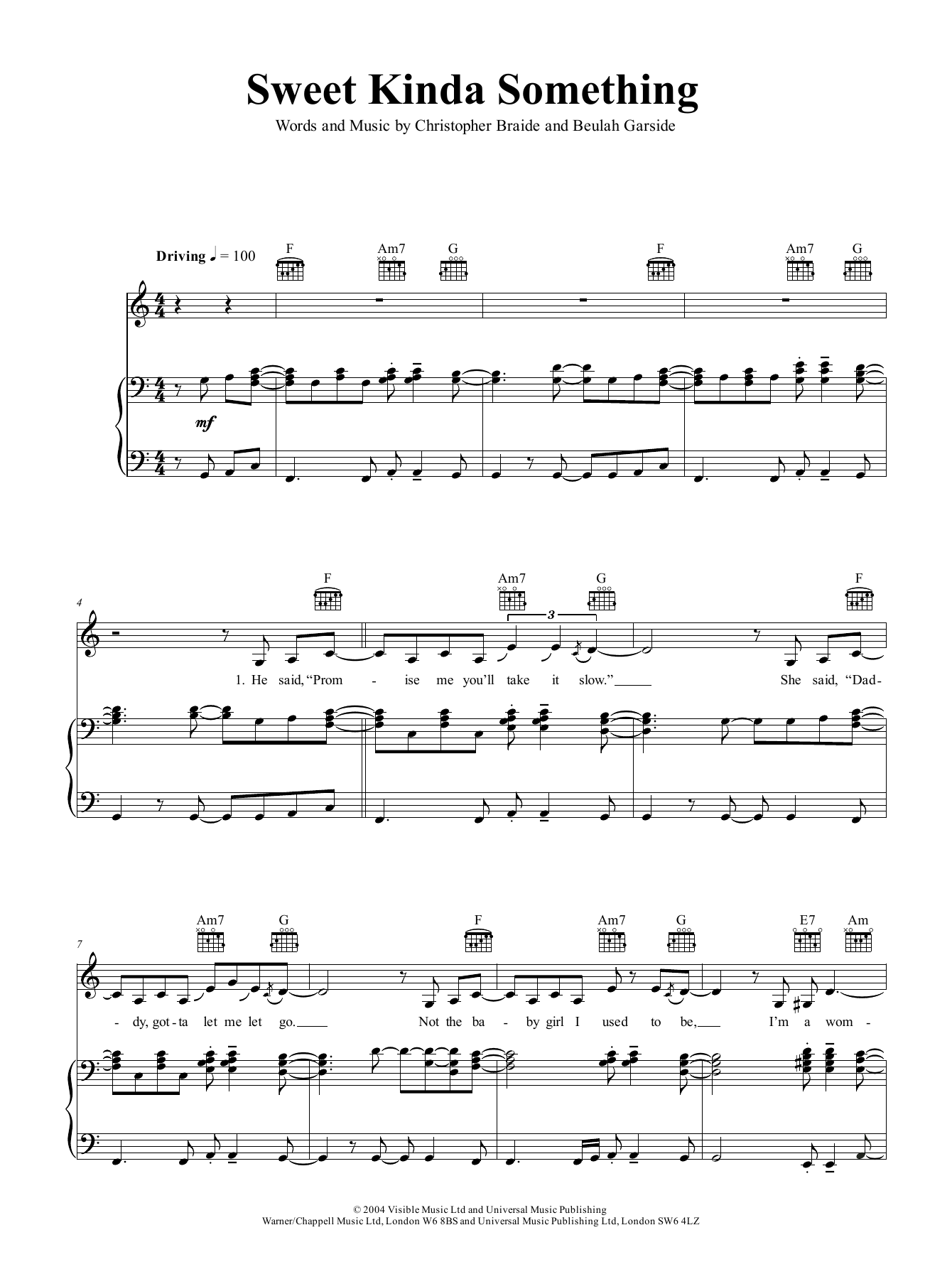 Beulah Sweet Kinda Something Sheet Music Notes & Chords for Piano, Vocal & Guitar (Right-Hand Melody) - Download or Print PDF