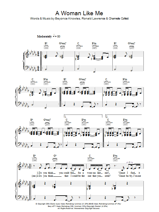 Beyoncé A Woman Like Me Sheet Music Notes & Chords for Piano, Vocal & Guitar - Download or Print PDF