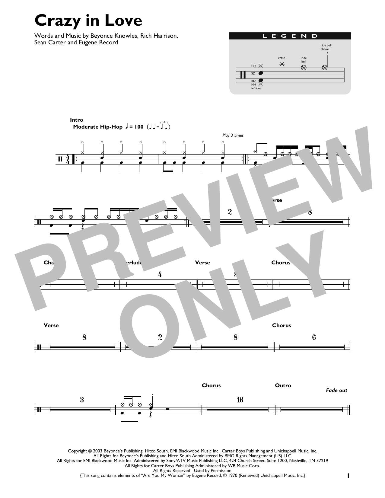Beyonce Crazy In Love (feat. Jay-Z) Sheet Music Notes & Chords for Real Book – Melody & Chords - Download or Print PDF