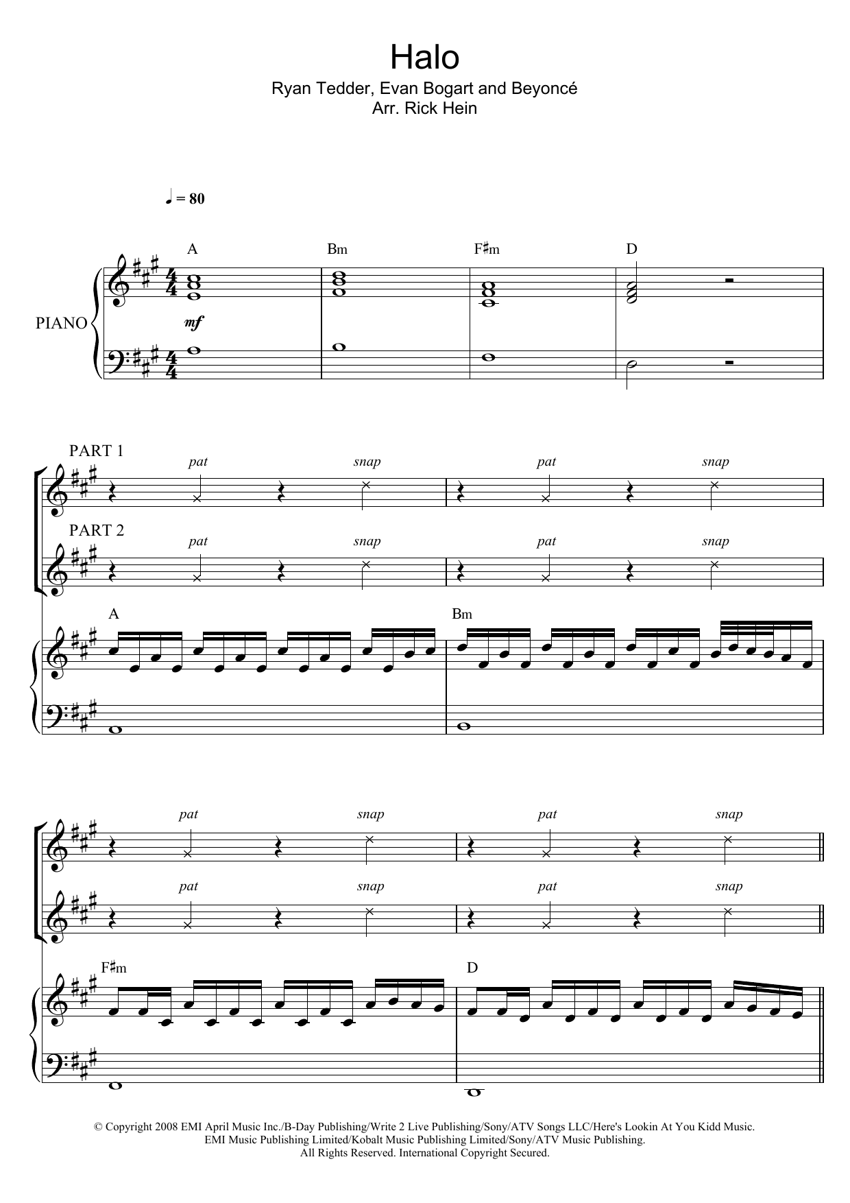 Beyoncé Halo (arr. Rick Hein) Sheet Music Notes & Chords for 2-Part Choir - Download or Print PDF