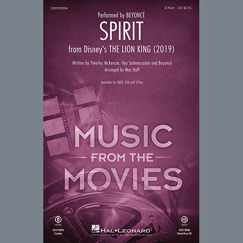 Beyonce, Spirit (from The Lion King 2019) (arr. Mac Huff), SATB Choir