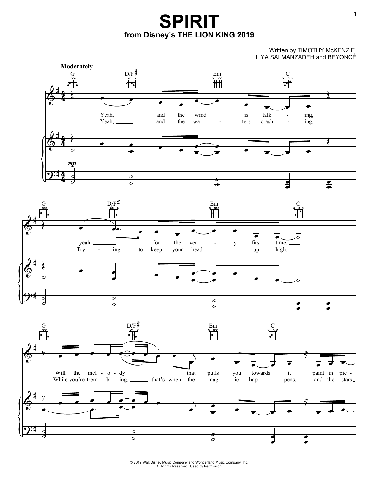 Beyonce Spirit (from The Lion King 2019) Sheet Music Notes & Chords for Viola Solo - Download or Print PDF