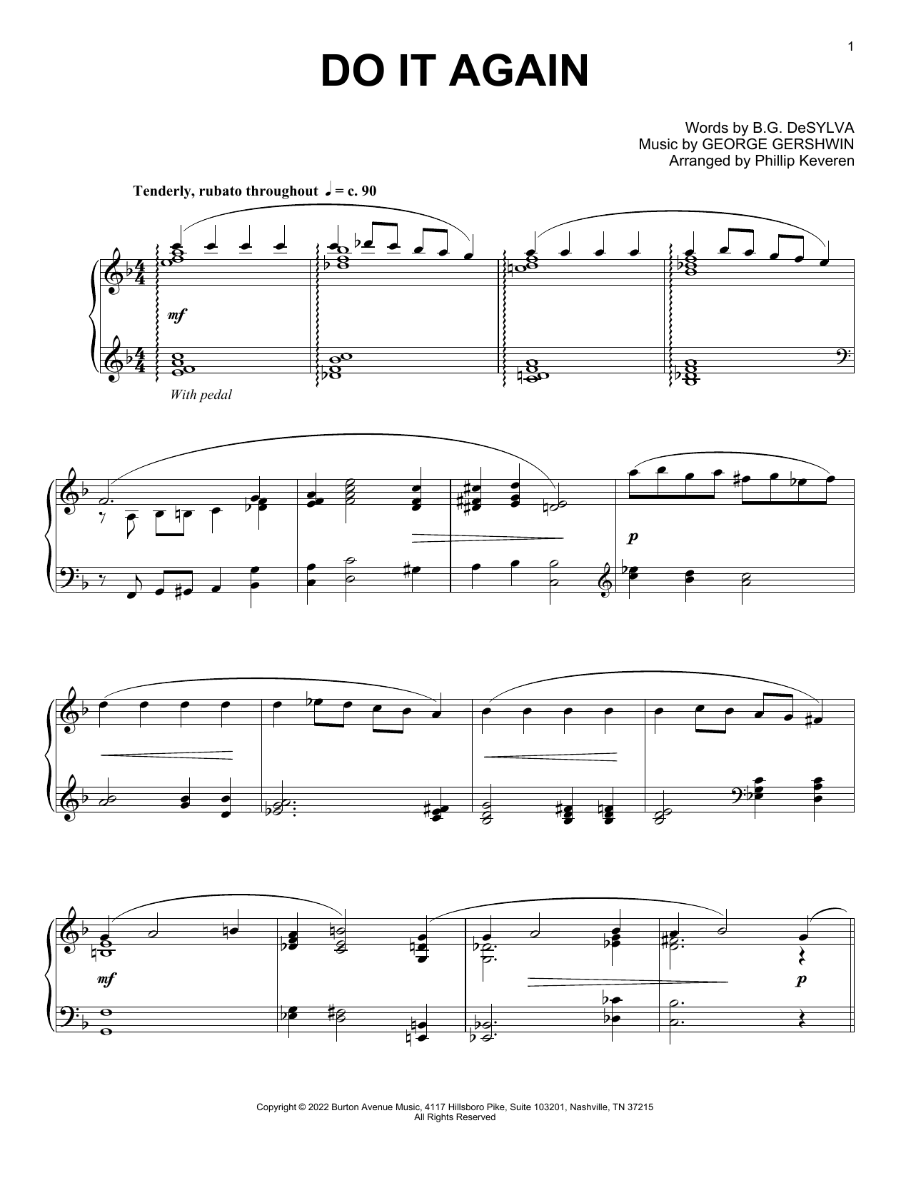 George Gershwin Do It Again (arr. Phillip Keveren) Sheet Music Notes & Chords for Piano Solo - Download or Print PDF