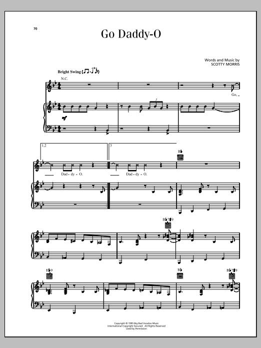 Big Bad Voodoo Daddy Go Daddy-O Sheet Music Notes & Chords for Piano, Vocal & Guitar (Right-Hand Melody) - Download or Print PDF