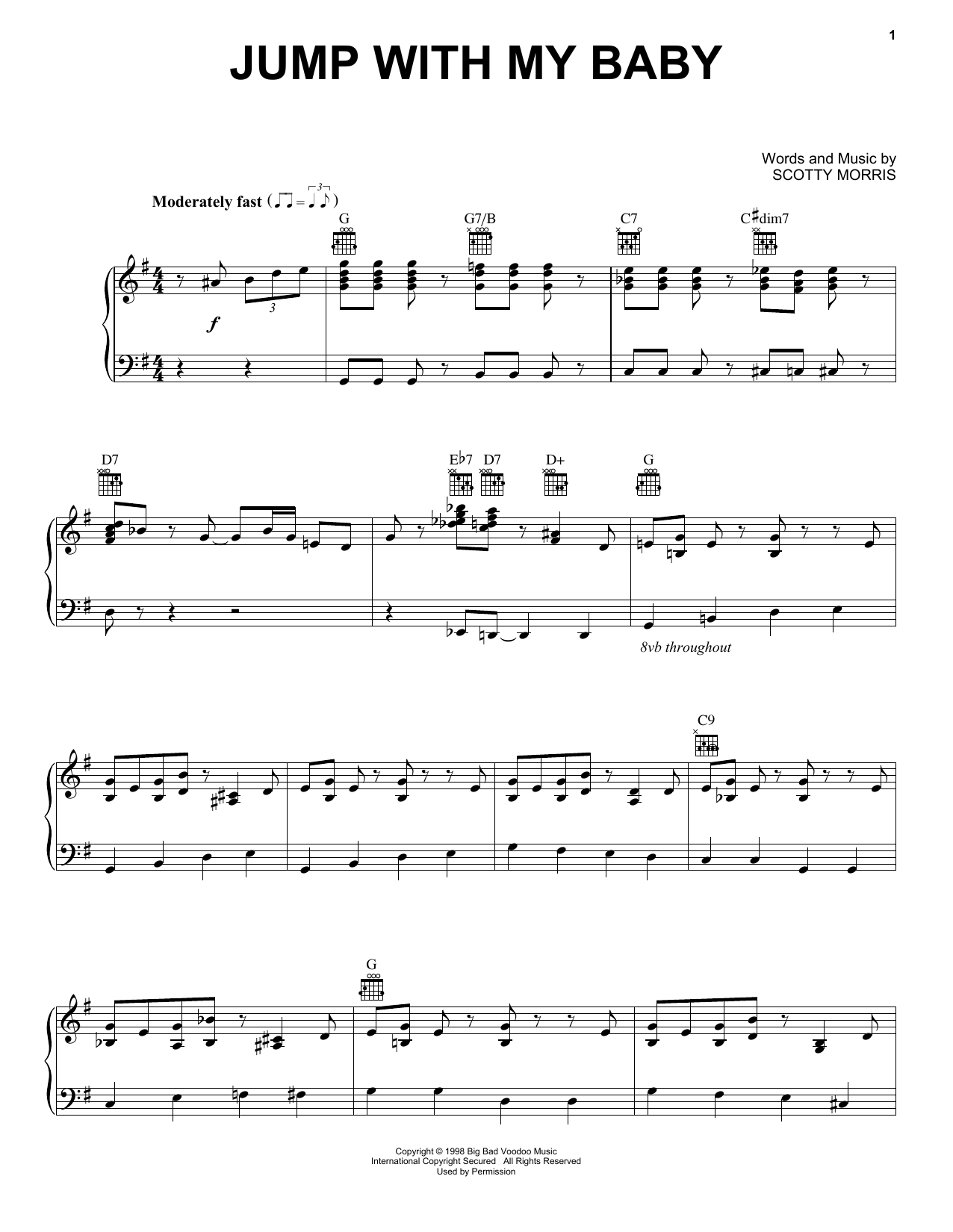 Big Bad Voodoo Daddy Jump With My Baby Sheet Music Notes & Chords for Piano, Vocal & Guitar (Right-Hand Melody) - Download or Print PDF