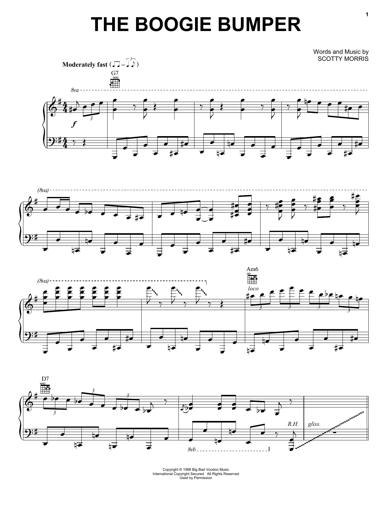 Big Bad Voodoo Daddy The Boogie Bumper Sheet Music Notes & Chords for Piano, Vocal & Guitar (Right-Hand Melody) - Download or Print PDF