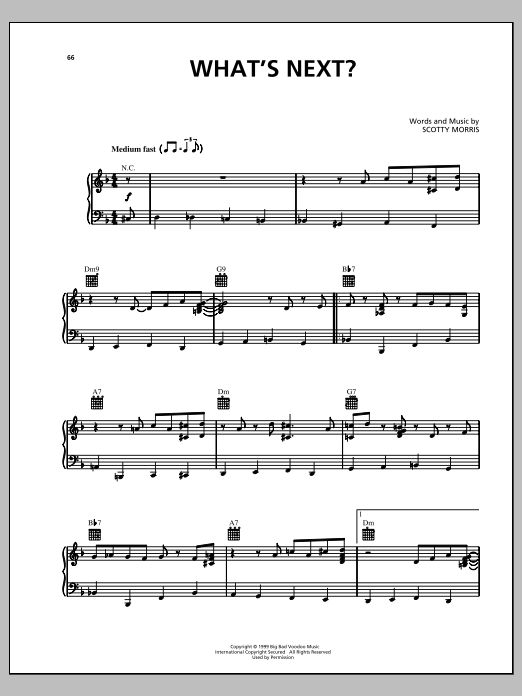 Big Bad Voodoo Daddy What's Next? Sheet Music Notes & Chords for Piano, Vocal & Guitar (Right-Hand Melody) - Download or Print PDF