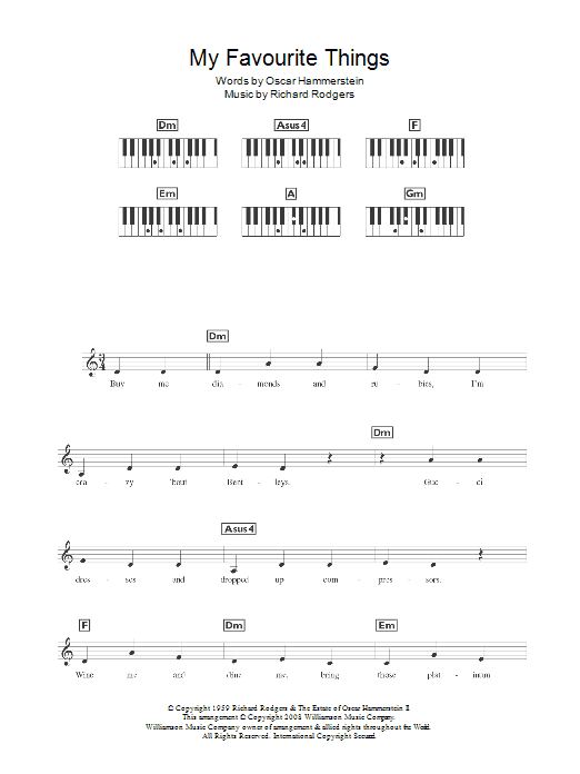 Big Brovaz My Favorite Things (from The Sound Of Music) Sheet Music Notes & Chords for Piano Chords/Lyrics - Download or Print PDF