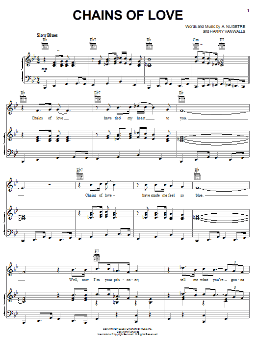 Big Joe Turner Chains Of Love sheet music notes and chords. Download Printable PDF.