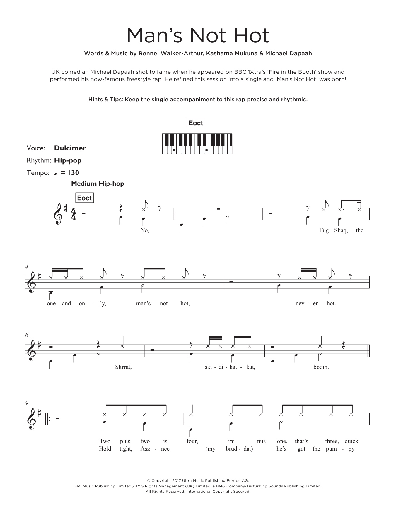 Big Shaq Man's Not Hot Sheet Music Notes & Chords for Keyboard - Download or Print PDF