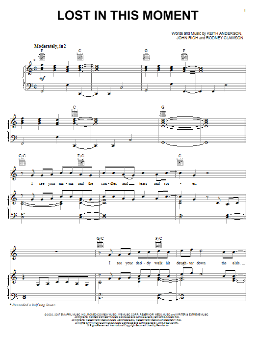 Preview Big & Rich Lost In This Moment Pop sheet music, notes and chords for Easy Guitar Tab, SKU: 64062 Lost In This Moment sheet music