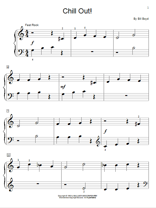 Bill Boyd Chill Out! Sheet Music Notes & Chords for Educational Piano - Download or Print PDF