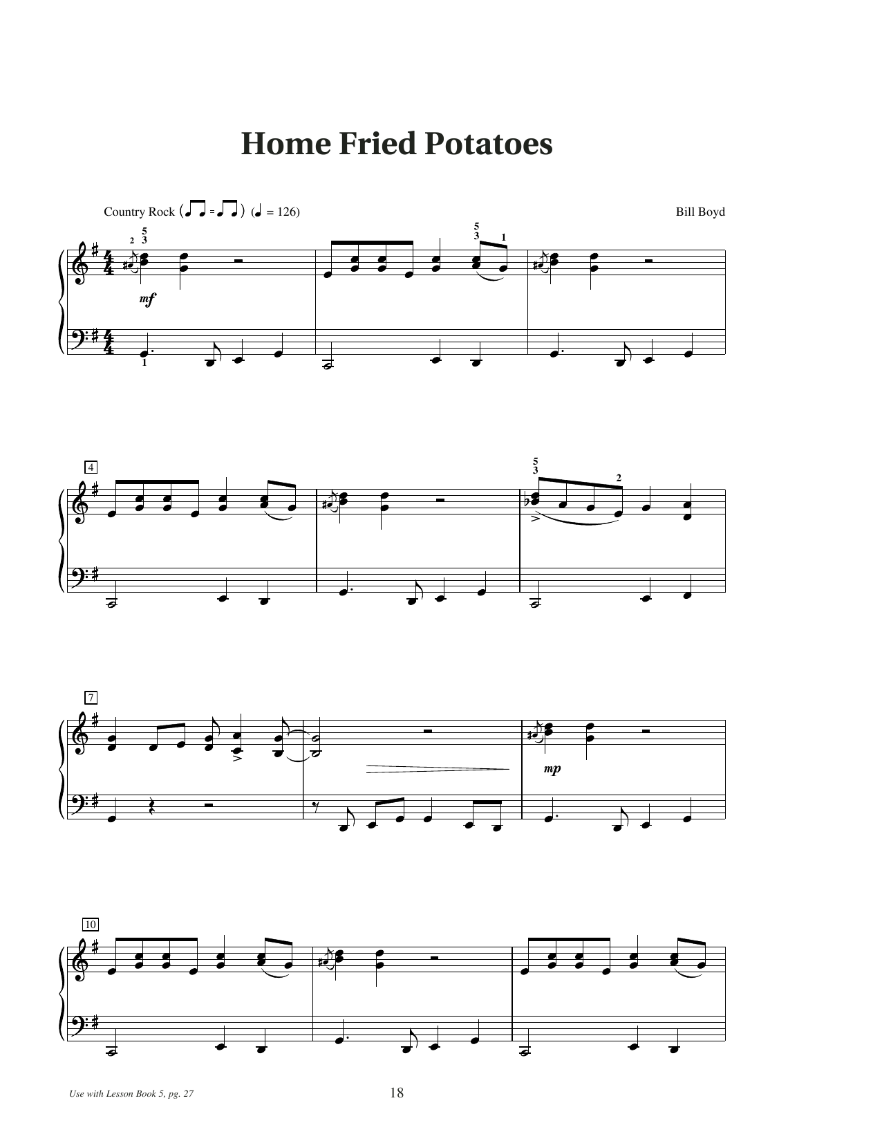 Bill Boyd Home Fried Potatoes Sheet Music Notes & Chords for Educational Piano - Download or Print PDF Bill Boyd Home Fried Potatoes Sheet Music Notes & Chords for Educational Piano - Download or Print PDF