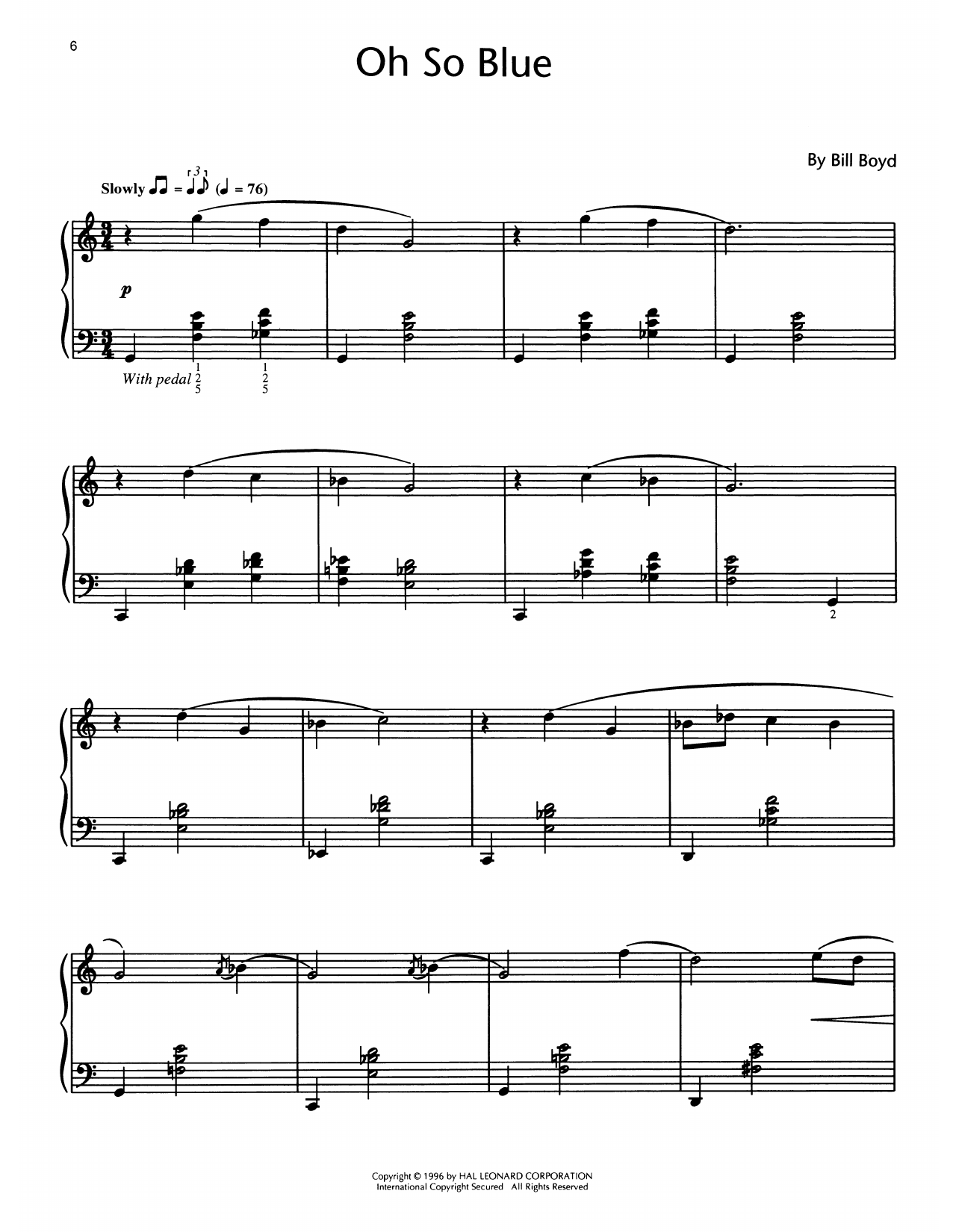 Bill Boyd Oh So Blue Sheet Music Notes & Chords for Educational Piano - Download or Print PDF