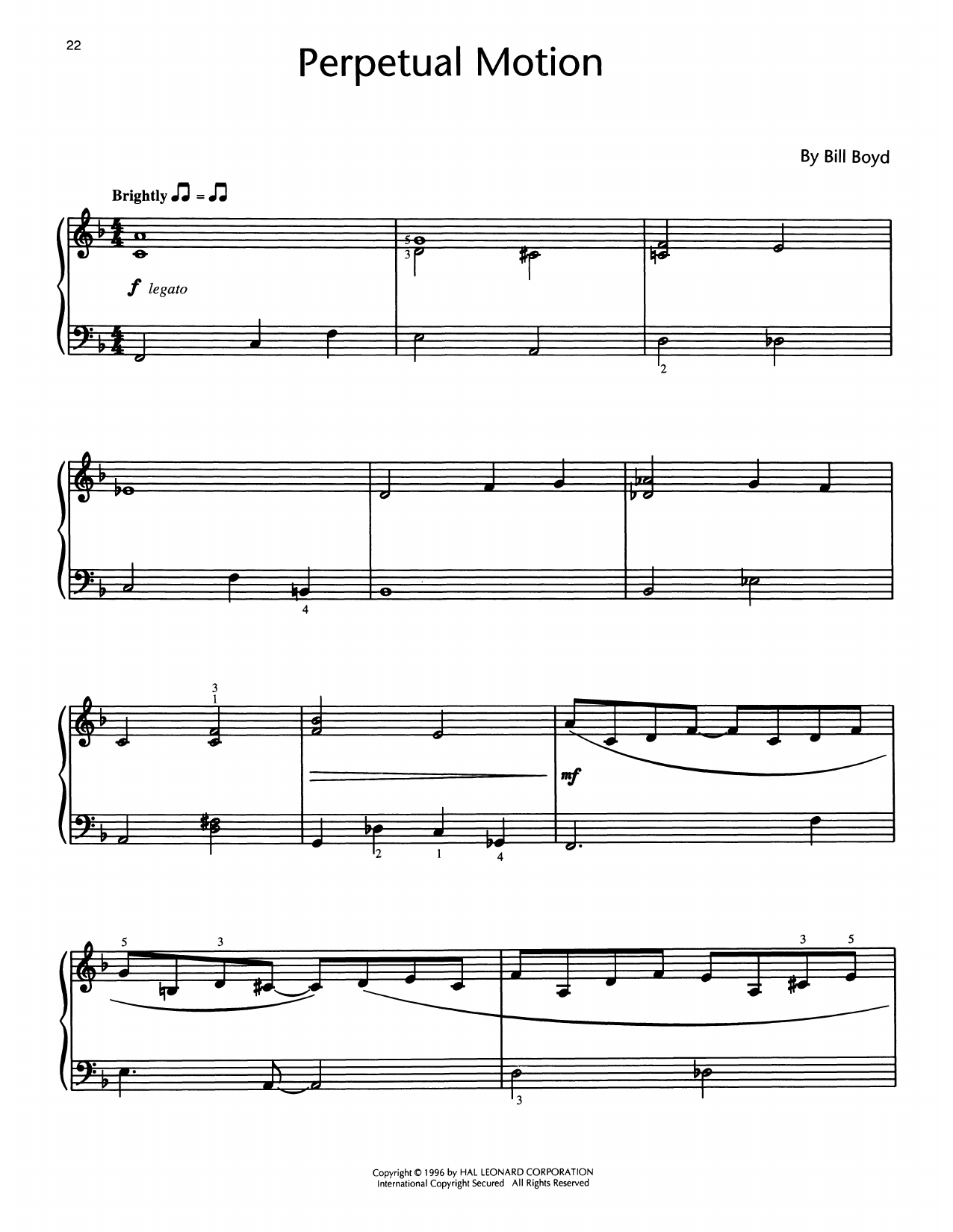 Bill Boyd Perpetual Motion Sheet Music Notes & Chords for Educational Piano - Download or Print PDF