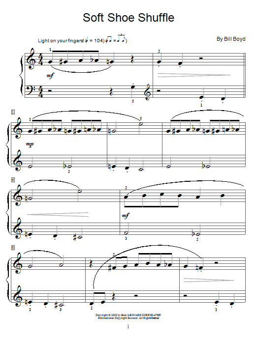 Bill Boyd Soft Shoe Shuffle Sheet Music Notes & Chords for Educational Piano - Download or Print PDF