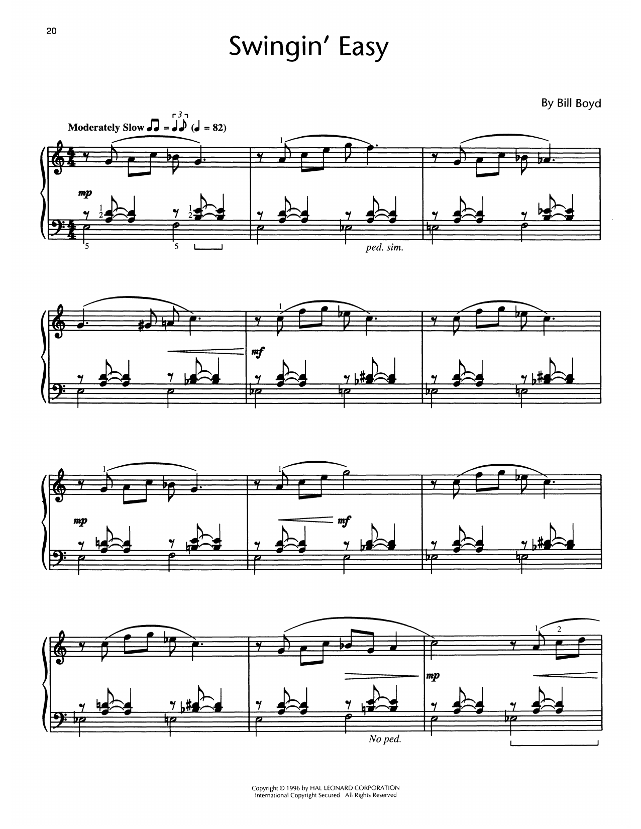Bill Boyd Swingin' Easy Sheet Music Notes & Chords for Educational Piano - Download or Print PDF