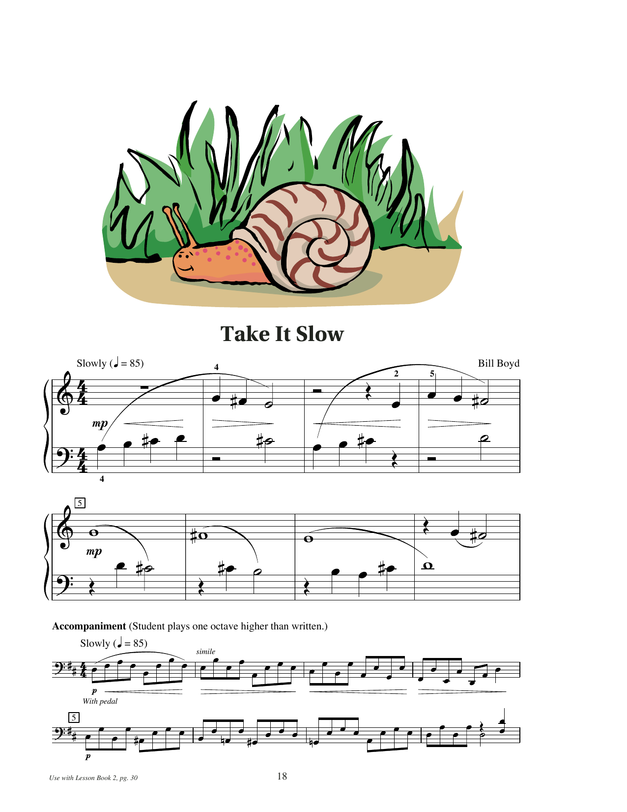 Bill Boyd Take It Slow Sheet Music Notes & Chords for Educational Piano - Download or Print PDF Bill Boyd Take It Slow Sheet Music Notes & Chords for Educational Piano - Download or Print PDF