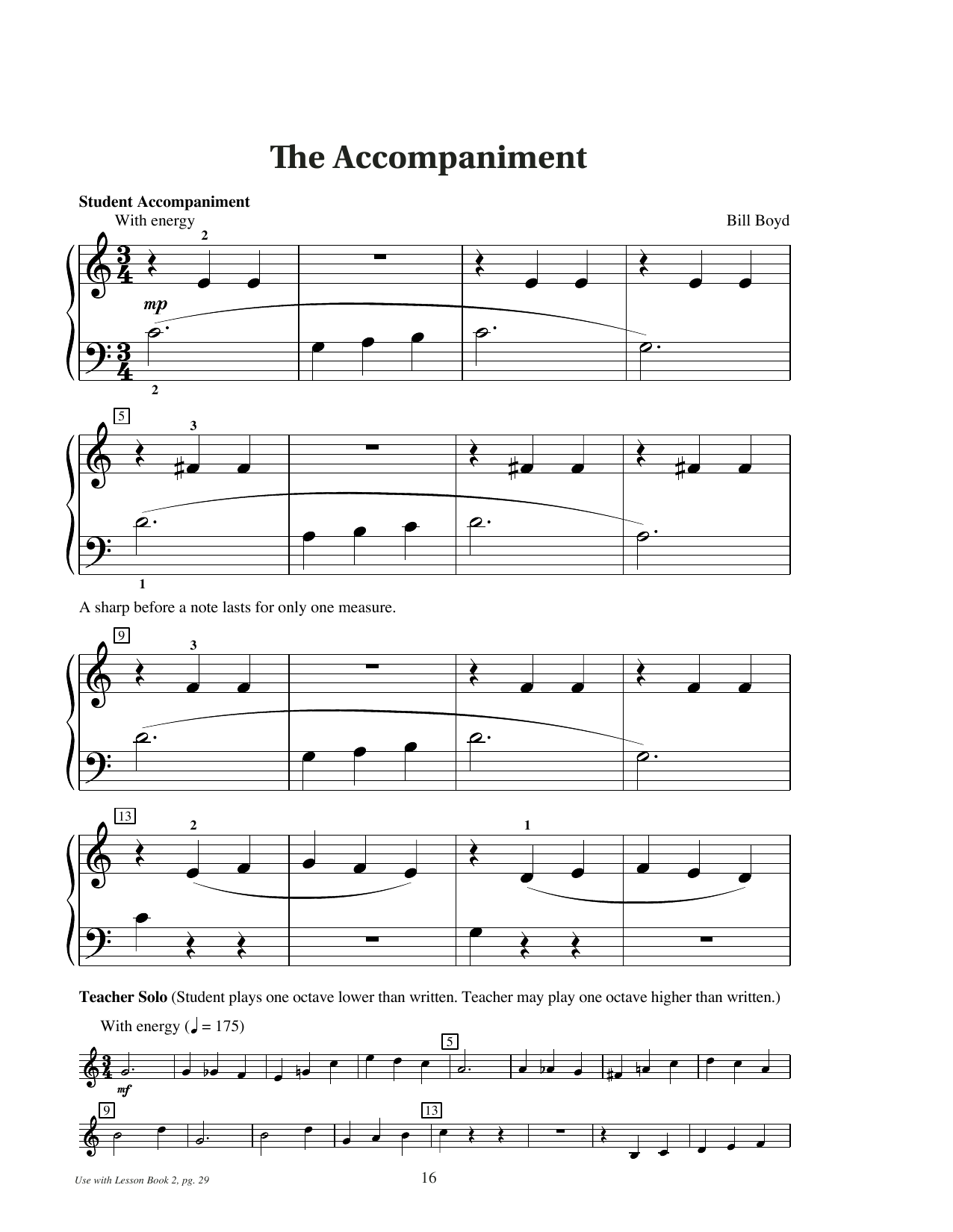 Bill Boyd The Accompaniment Sheet Music Notes & Chords for Educational Piano - Download or Print PDF Bill Boyd The Accompaniment Sheet Music Notes & Chords for Educational Piano - Download or Print PDF