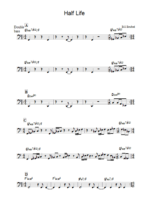 Bill Bruford Half Life Sheet Music Notes & Chords for Tenor Saxophone - Download or Print PDF