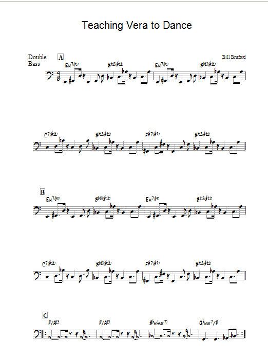 Bill Bruford Teaching Vera To Dance Sheet Music Notes & Chords for Piano - Download or Print PDF